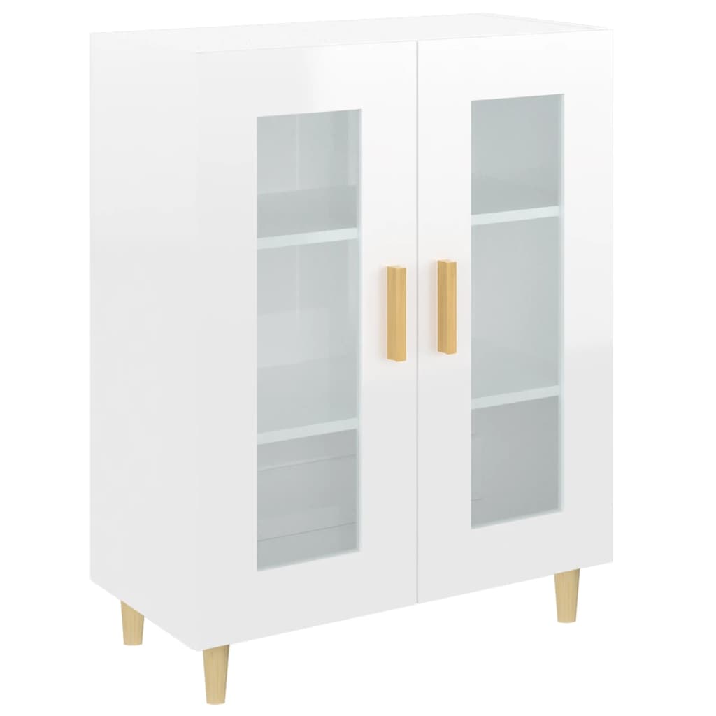 Sideboard Glossy white 69.5x34x90 cm Engineered wood