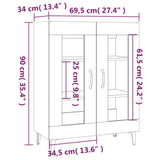 Buffet blanc 69,5x34x90 cm bois d'ingénierie