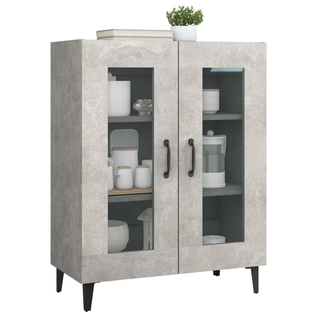 Buffet gris béton 69,5x34x90 cm bois d'ingénierie