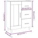 Buffet blanc 69,5x34x90 cm bois d'ingénierie