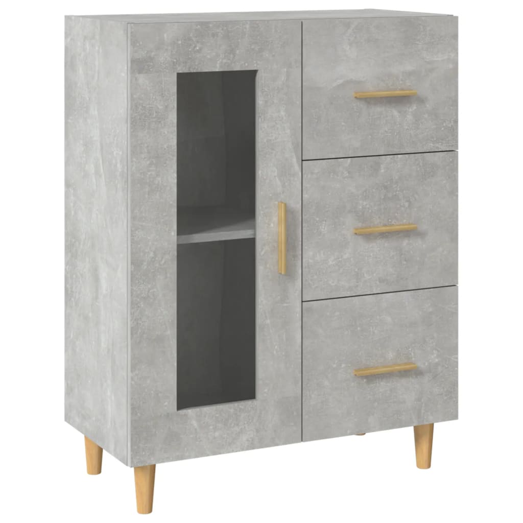 Buffet gris béton 69,5x34x90 cm bois d'ingénierie