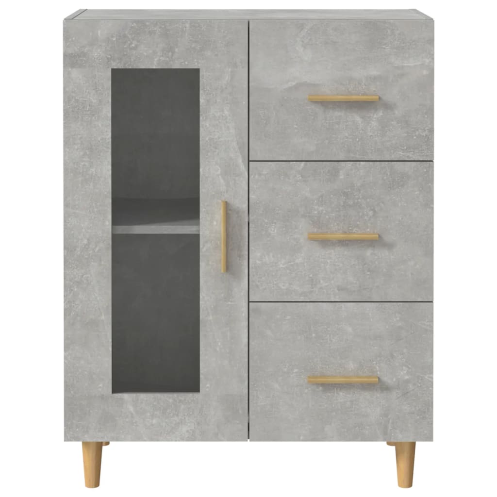 Buffet gris béton 69,5x34x90 cm bois d'ingénierie