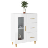 Sideboard Glossy white 69.5x34x90 cm Engineered wood