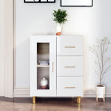 Sideboard Glossy white 69.5x34x90 cm Engineered wood