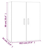 Armoire murale suspendue Blanc 69,5x34x90 cm