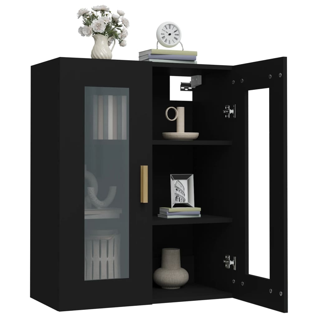 Hängewandschrank Schwarz 69,5x34x90 cm