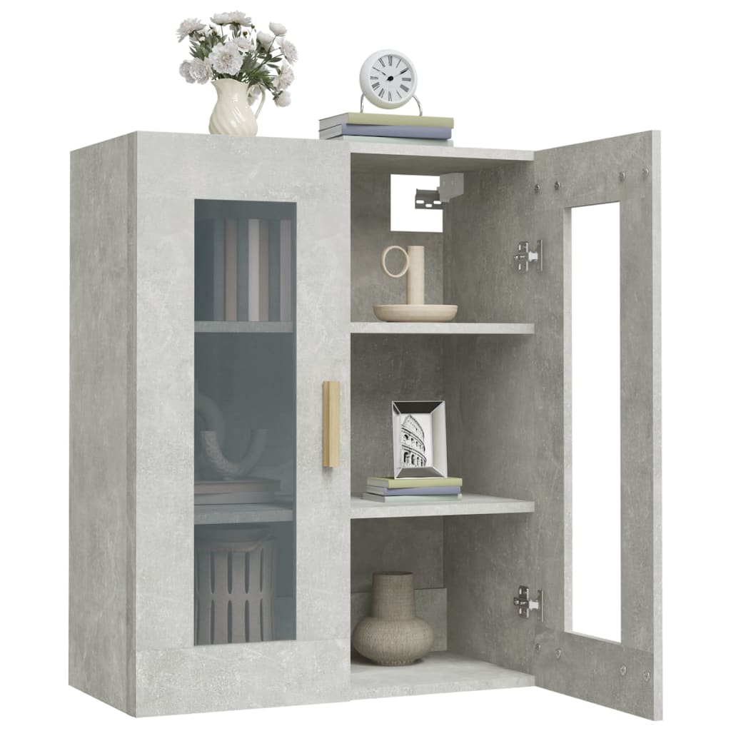 Armoire murale suspendue Gris béton 69,5x34x90 cm