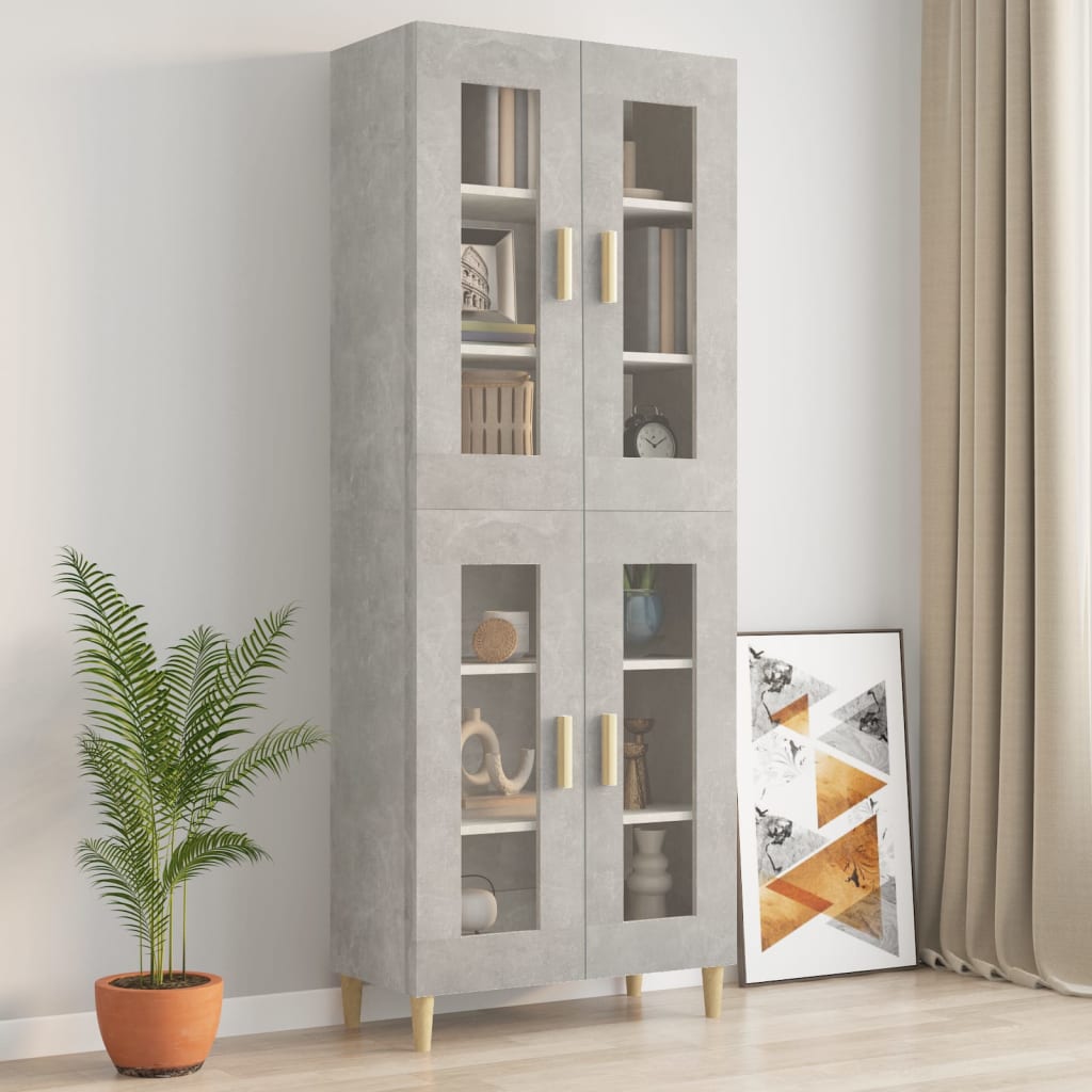 Armoire murale suspendue Gris béton 69,5x34x90 cm