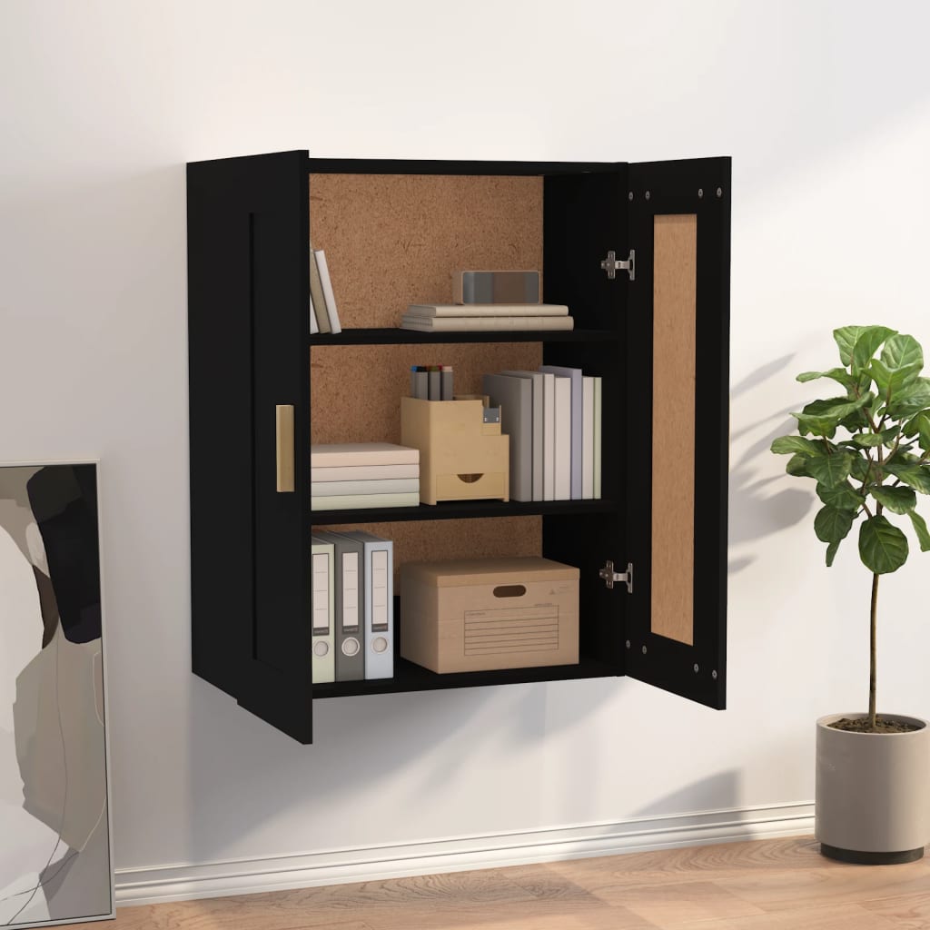 Armoire murale noir 69,5x32,5x90 cm bois d'ingénierie