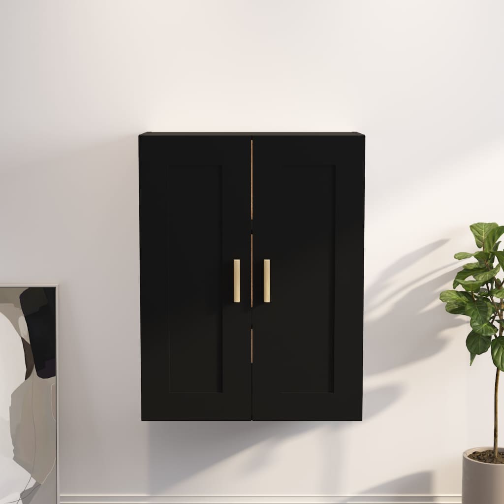 Armoire murale noir 69,5x32,5x90 cm bois d'ingénierie