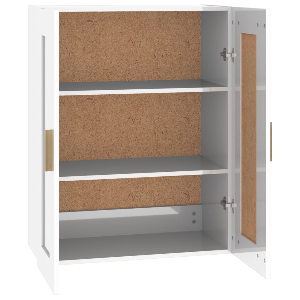 Armoire murale Blanc brillant 69,5x32,5x90 cm Bois d'ingénierie