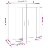 Hängewandschrank Betongrau 69,5x32,5x90 cm