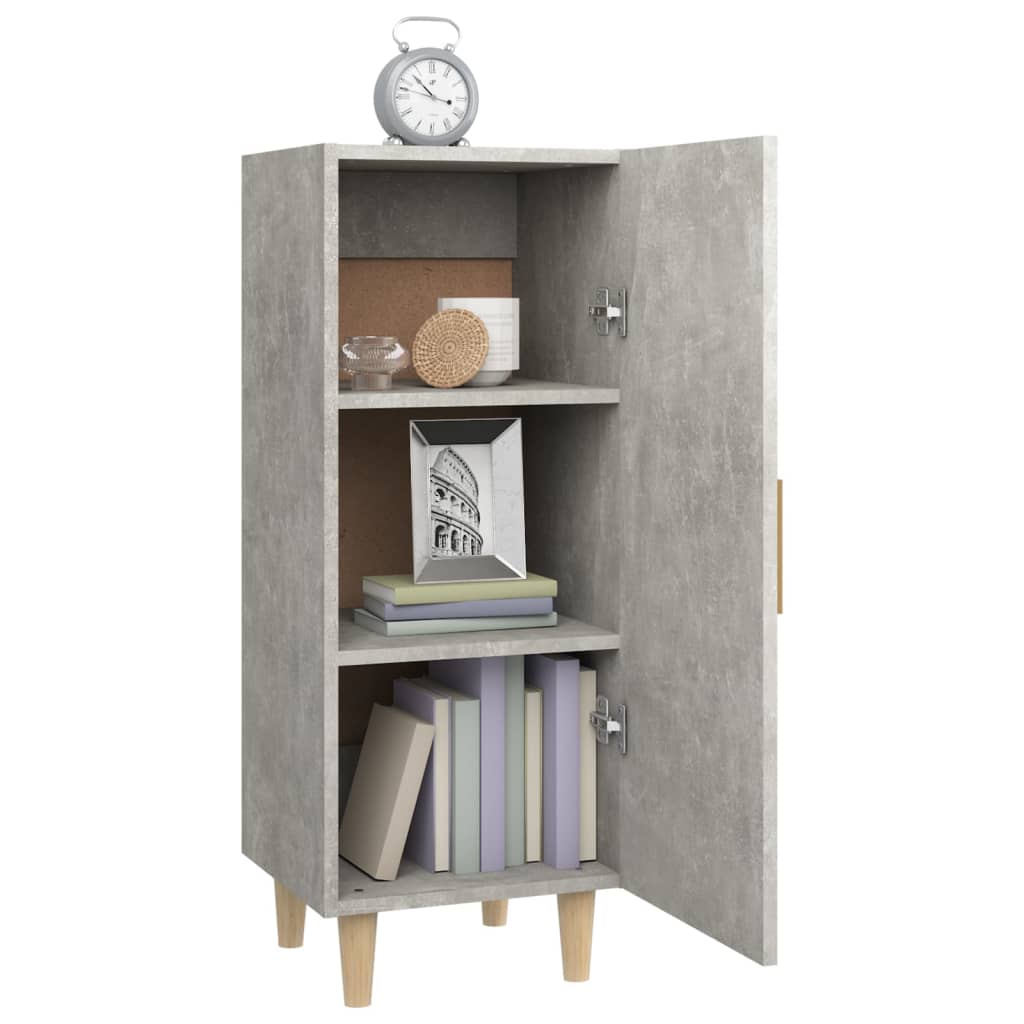 Buffet Gris béton 34,5x34x90 cm Bois d'ingénierie