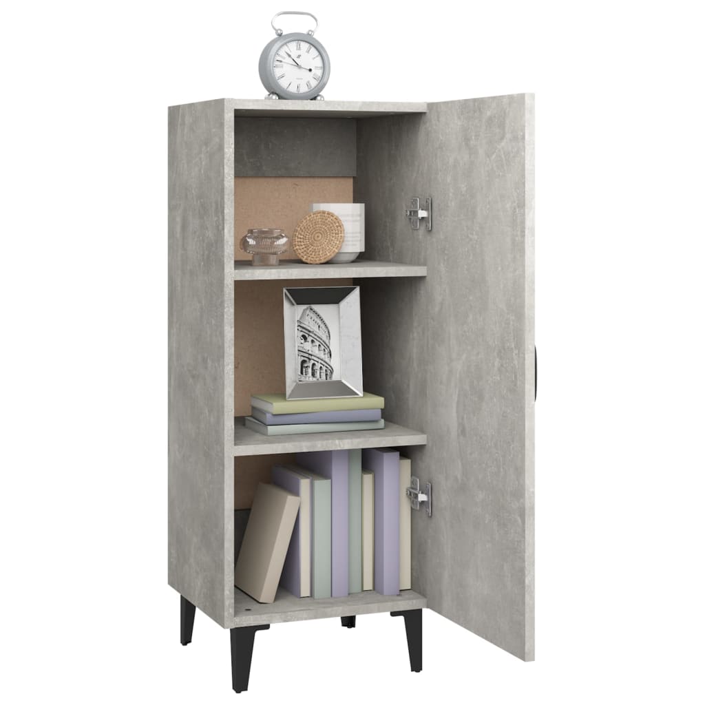 Buffet Gris béton 34,5x34x90 cm Bois d'ingénierie