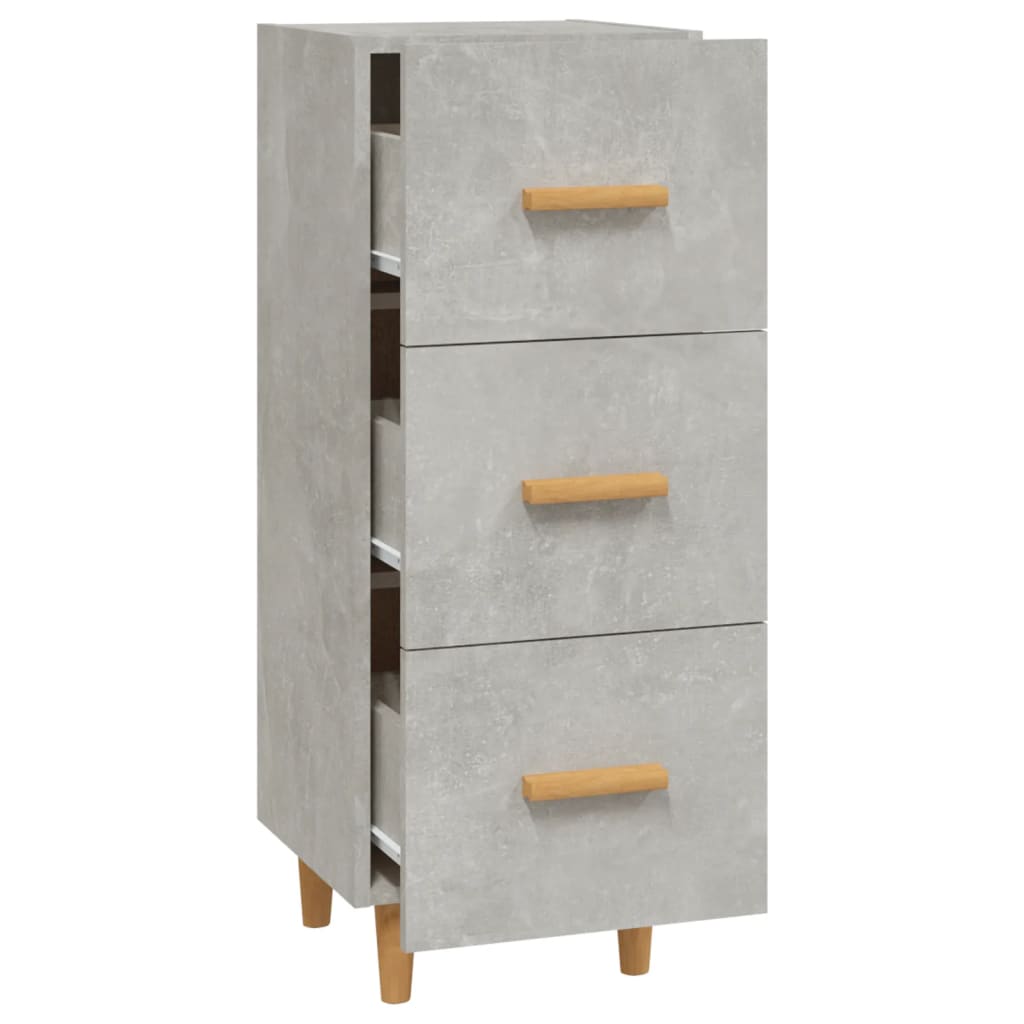 Buffet Gris béton 34,5x34x90 cm Bois d'ingénierie