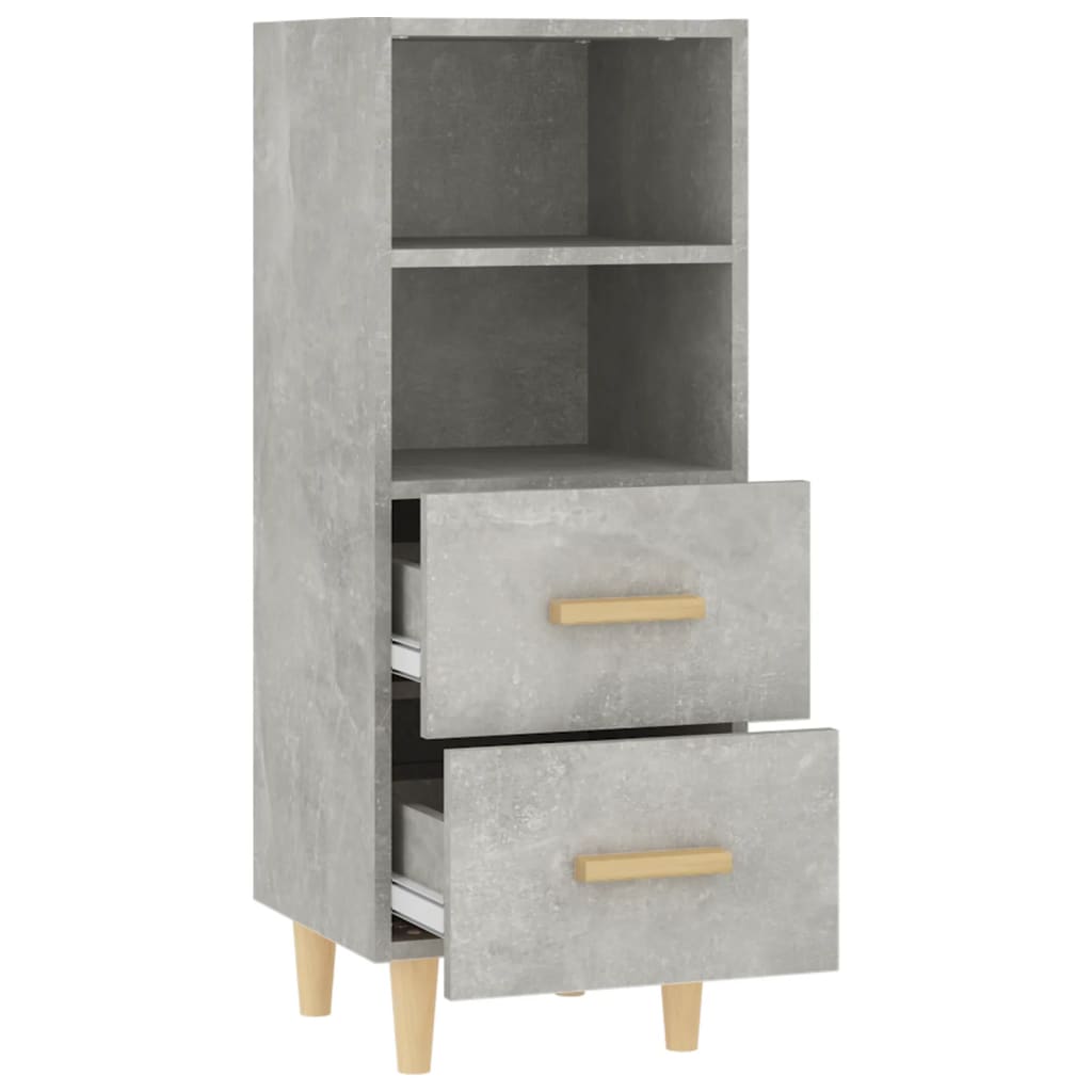 Buffet Gris béton 34,5x34x90 cm Bois d'ingénierie