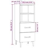 Sideboard Betongrau 34,5x34x90 cm Holzwerkstoff