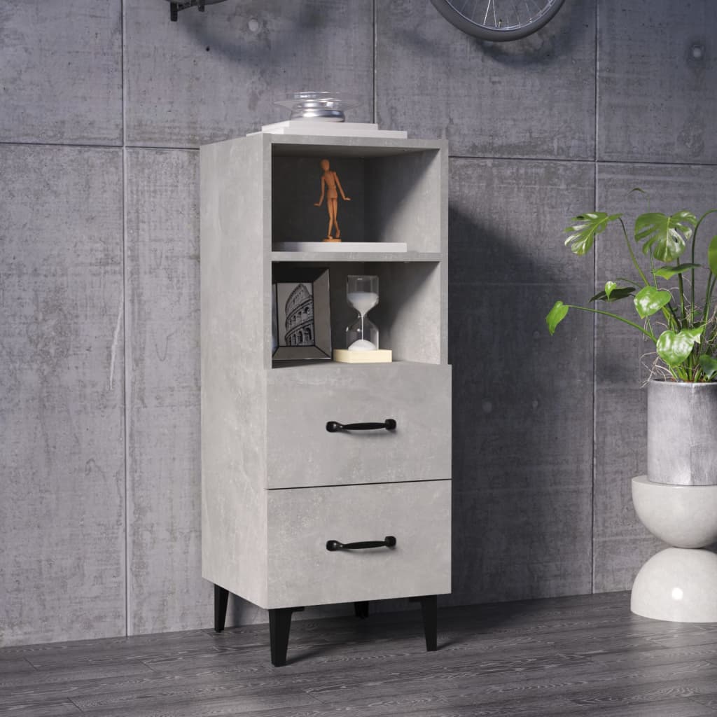 Sideboard Betongrau 34,5x34x90 cm Holzwerkstoff