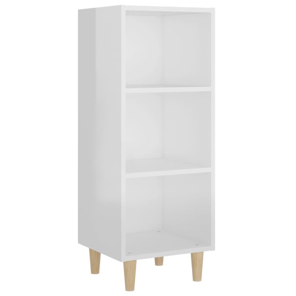 Buffet Blanc brillant 34,5x32,5x90 cm Bois d'ingénierie