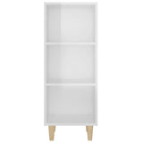 Buffet Blanc brillant 34,5x32,5x90 cm Bois d'ingénierie