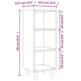 Buffet Blanc brillant 34,5x32,5x90 cm Bois d'ingénierie