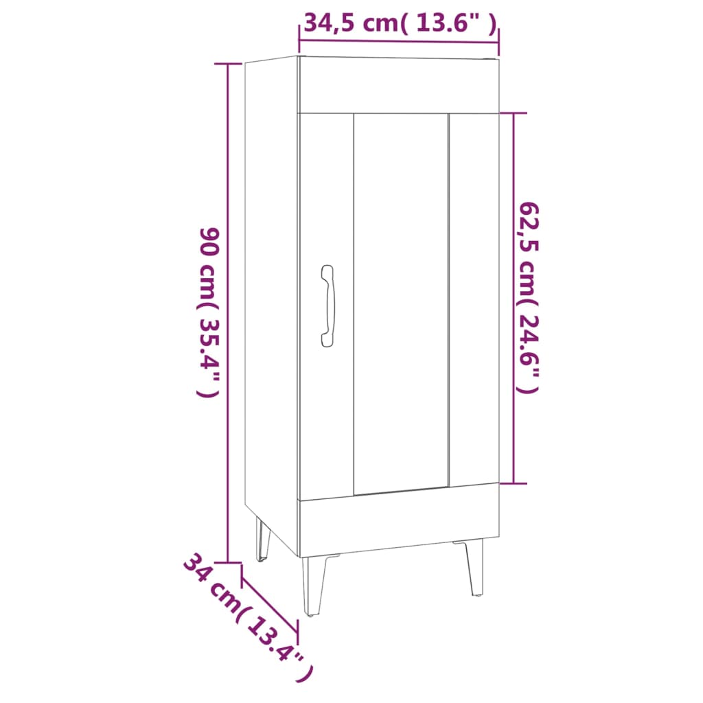 Buffet Blanc 34,5x34x90 cm Bois d'ingénierie