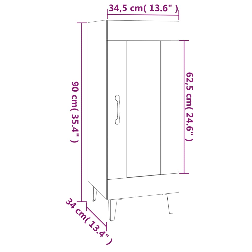 Sideboard Betongrau 34,5x34x90 cm Holzwerkstoff