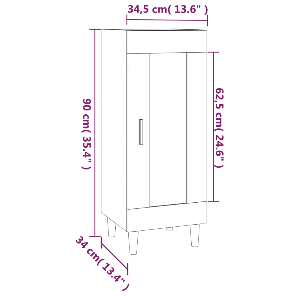 Buffet blanc 34,5x34x90 cm bois d'ingénierie