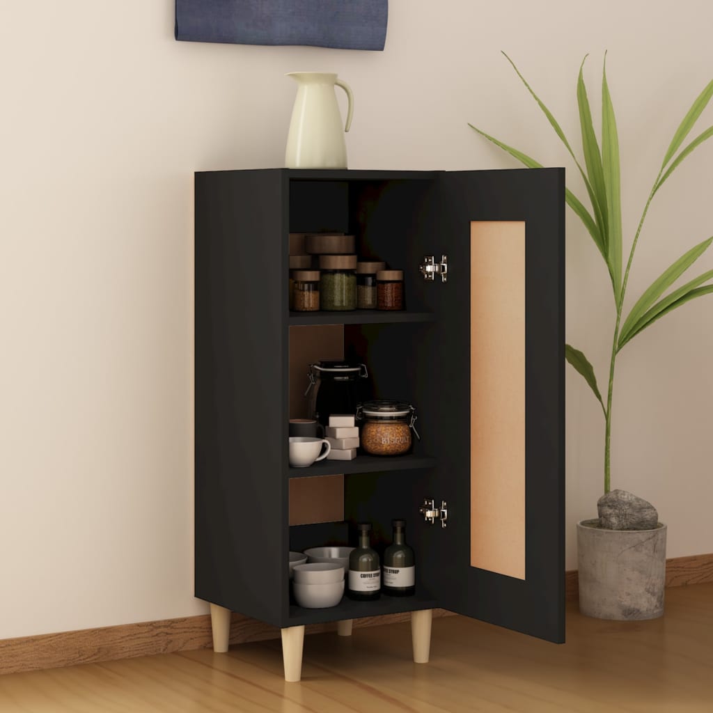 Buffet Noir 34,5x34x90 cm Bois d'ingénierie