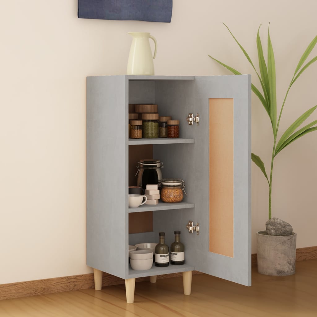 Buffet Gris béton 34,5x34x90 cm Bois d'ingénierie