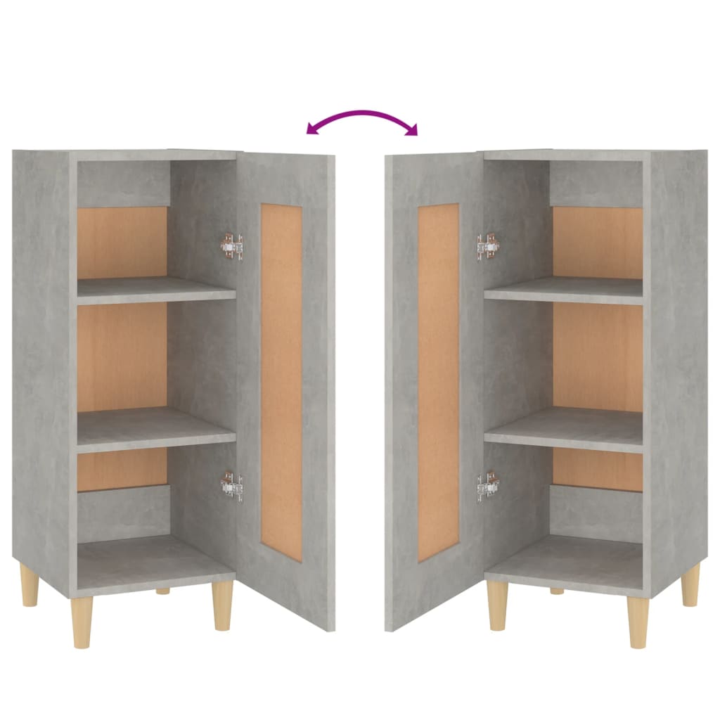 Buffet Gris béton 34,5x34x90 cm Bois d'ingénierie