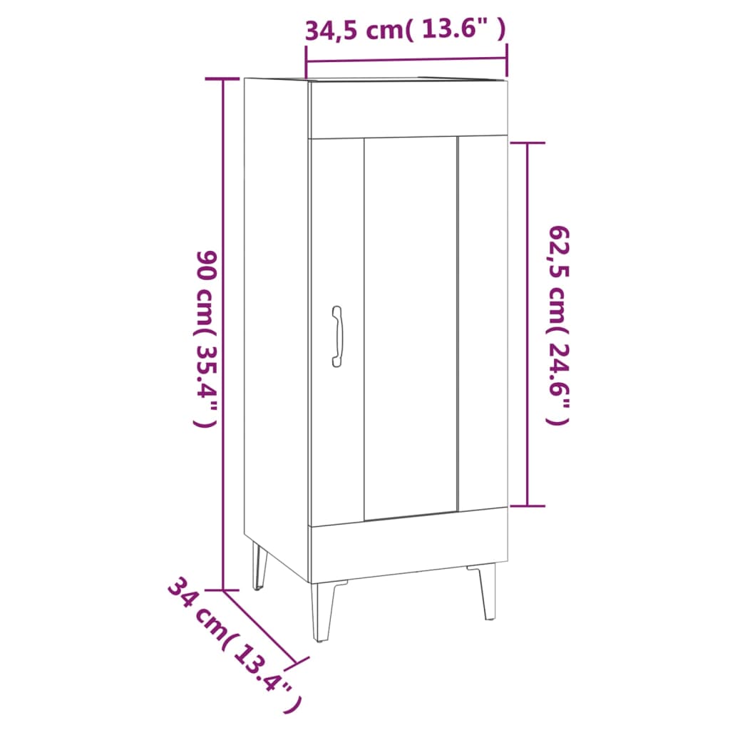 Buffet blanc 34,5x34x90 cm bois d'ingénierie