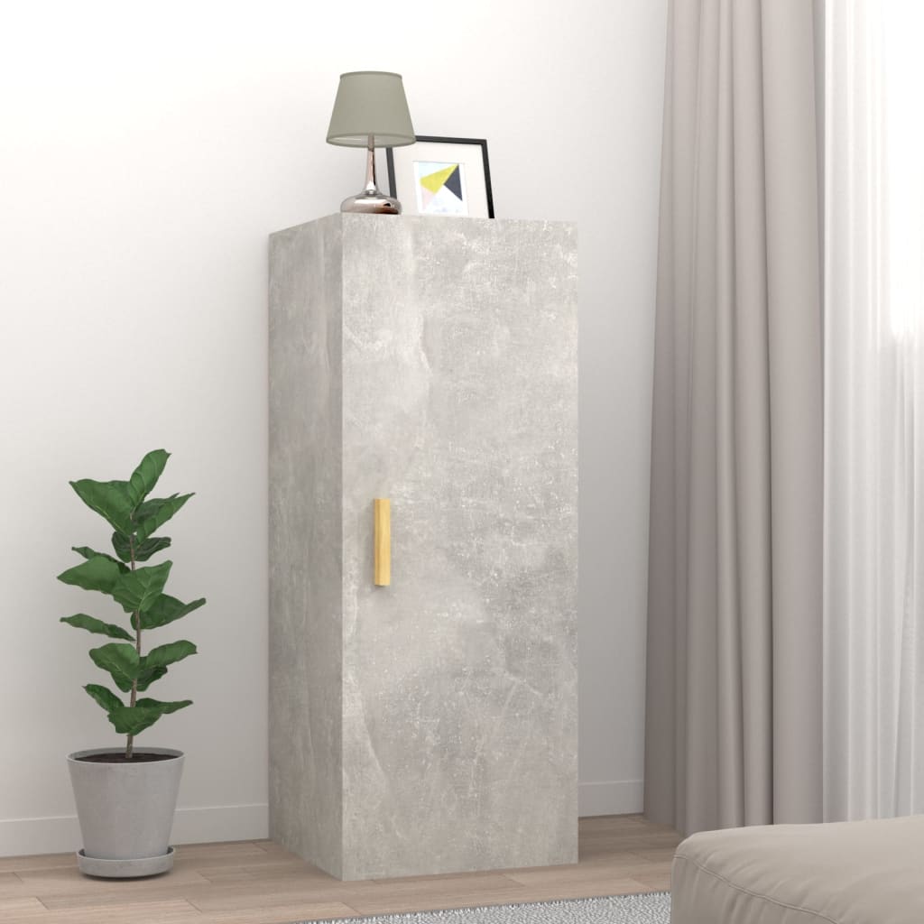 Armoire murale Gris béton 34,5x34x90 cm Bois d'ingénierie