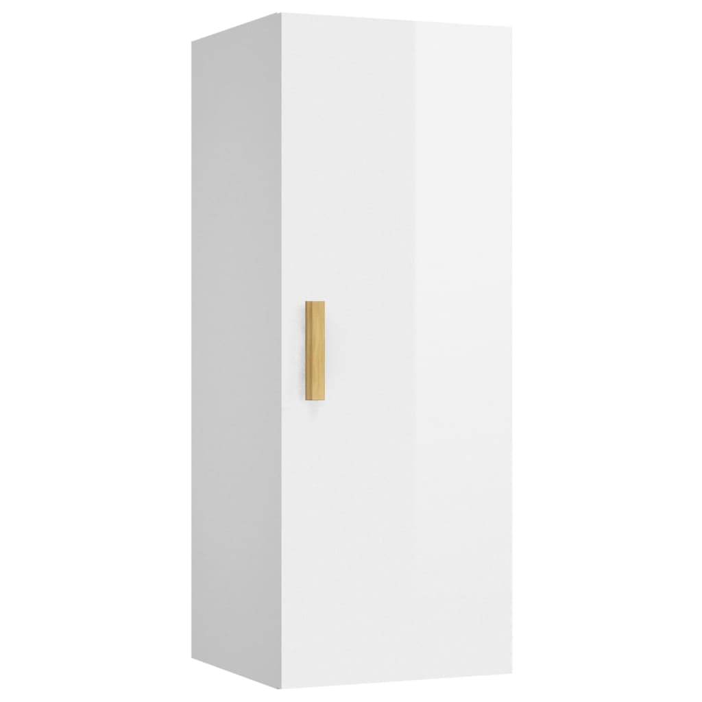 vidaXL Armoire murale Blanc brillant 34,5x34x90 cm Bois d'ingénierie