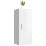 vidaXL Armoire murale Blanc brillant 34,5x34x90 cm Bois d'ingénierie