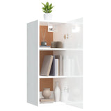 vidaXL Armoire murale Blanc brillant 34,5x34x90 cm Bois d'ingénierie