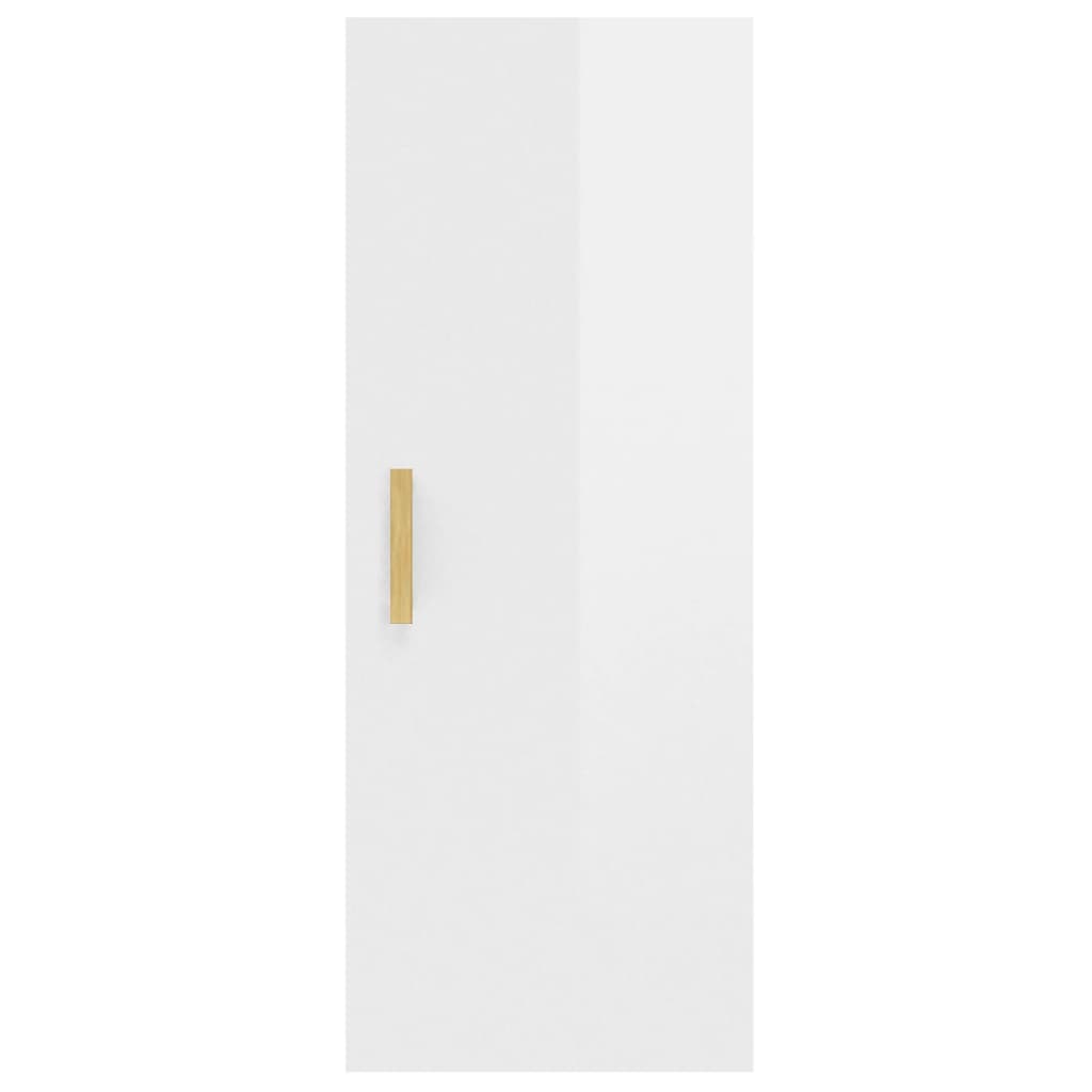 vidaXL Armoire murale Blanc brillant 34,5x34x90 cm Bois d'ingénierie