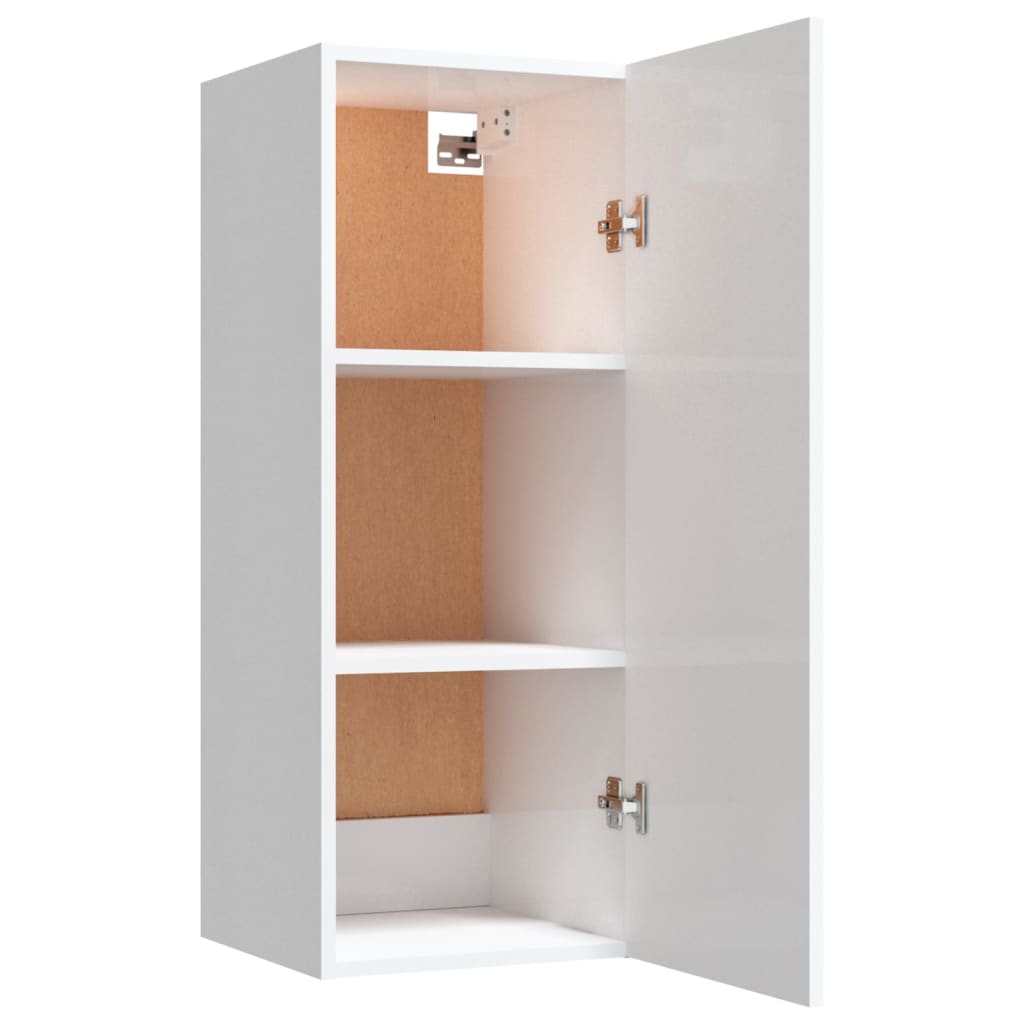 vidaXL Armoire murale Blanc brillant 34,5x34x90 cm Bois d'ingénierie