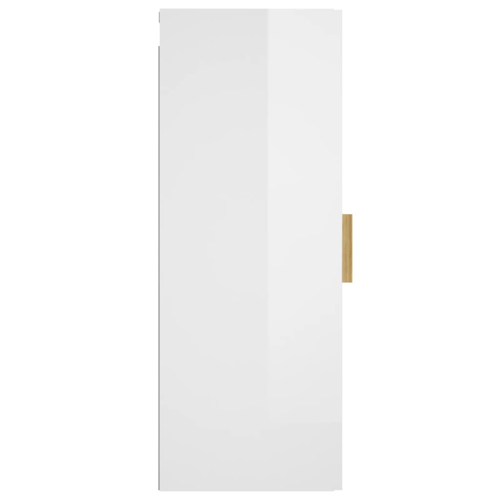 vidaXL Armoire murale Blanc brillant 34,5x34x90 cm Bois d'ingénierie