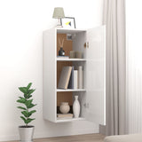 Armoire murale suspendue Blanc brillant 34,5x34x90 cm