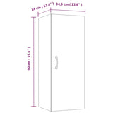 Armoire murale suspendue Blanc brillant 34,5x34x90 cm