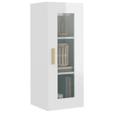 Armoire murale suspendue Blanc brillant 34,5x34x90 cm