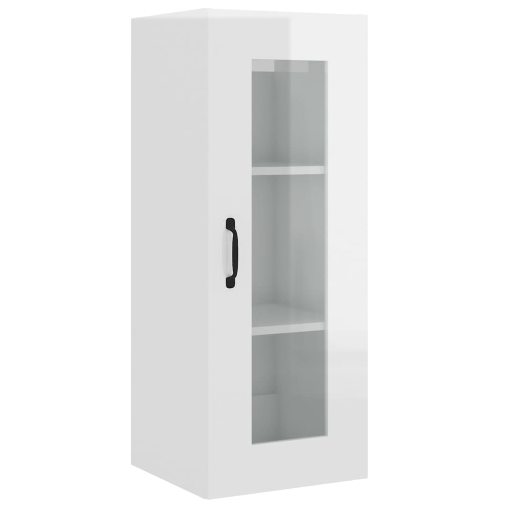 Armoire murale suspendue Blanc brillant 34,5x34x90 cm