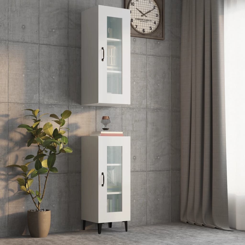 Armoire murale suspendue Blanc brillant 34,5x34x90 cm