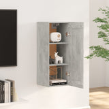 Armoire murale Gris béton 35x34x90 cm Bois d'ingénierie