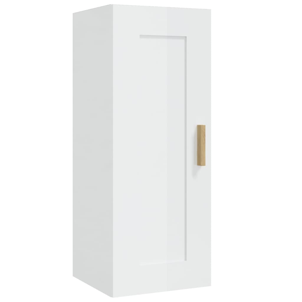 Armoire murale Blanc brillant 35x34x90 cm Bois d'ingénierie