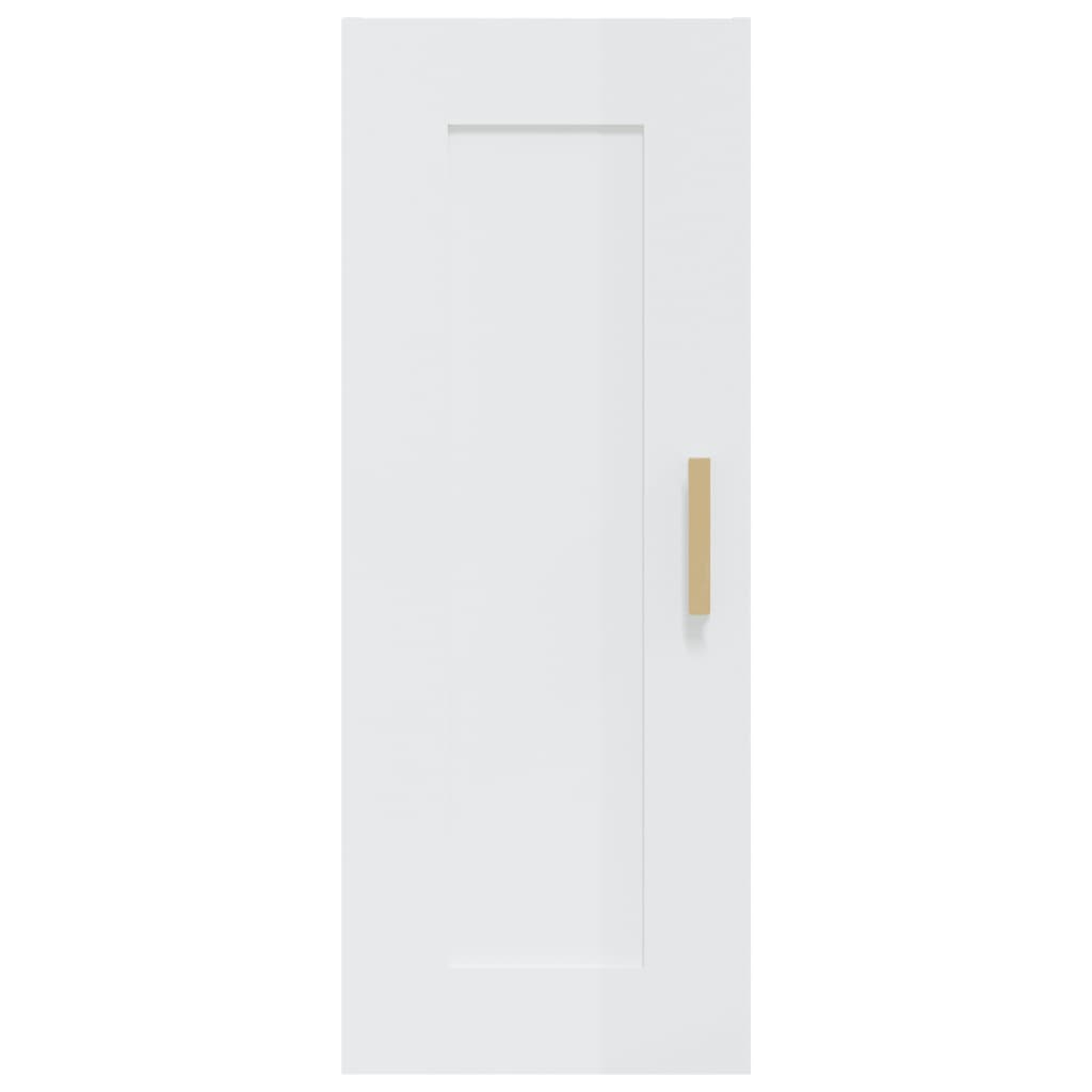 Armoire murale Blanc brillant 35x34x90 cm Bois d'ingénierie