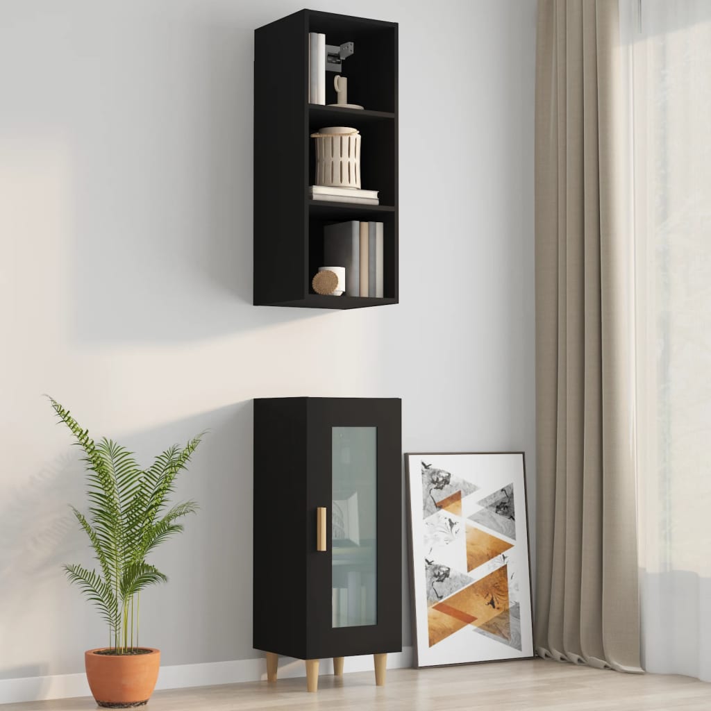 Armoire murale Noir 34,5x32,5x90 cm Bois d'ingénierie