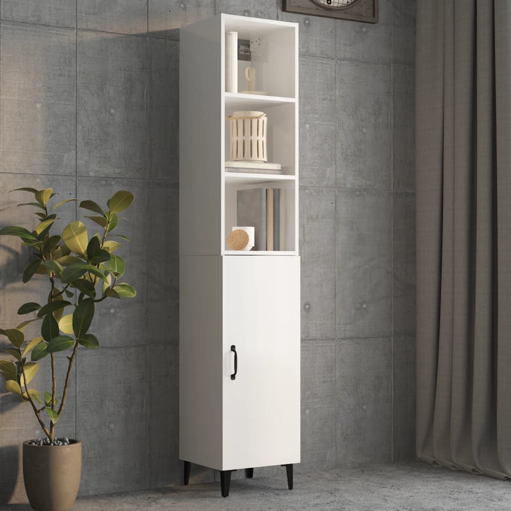 Armoire murale Blanc brillant 34,5x32,5x90 cm Bois d'ingénierie