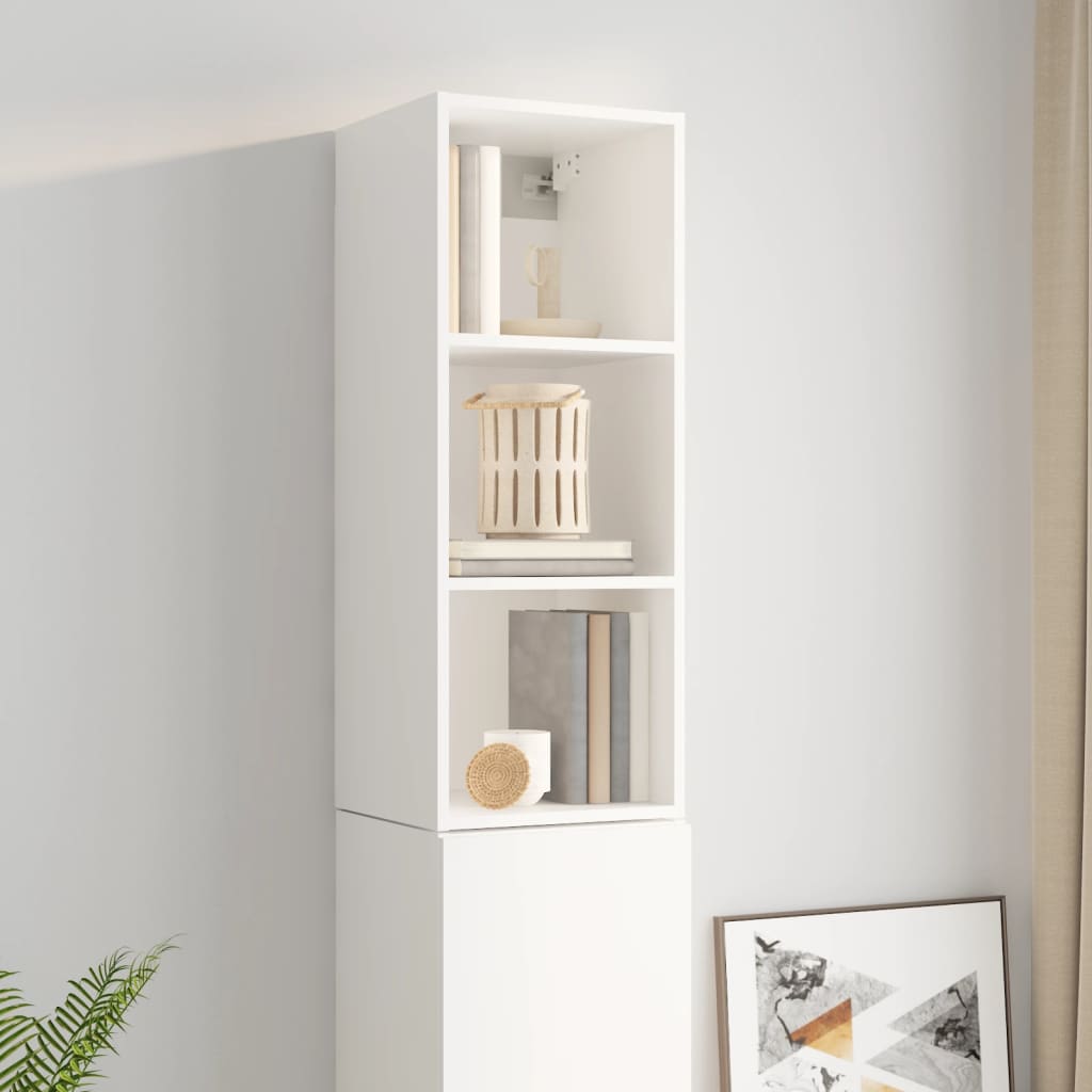 Armoire murale Blanc brillant 34,5x32,5x90 cm Bois d'ingénierie